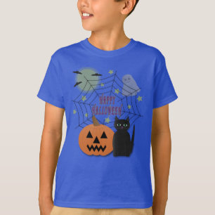 Black Cat & Pumpkin Not Scary Halloween T-Shirt