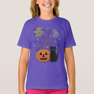 Black Cat & Pumpkin Not Scary Halloween T-Shirt