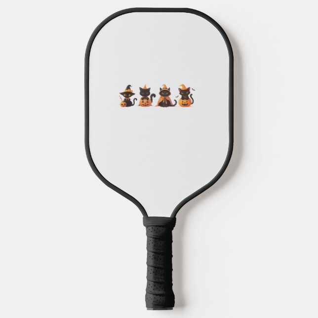 Black Cat Pumpkin  Pickleball Paddle (Front)