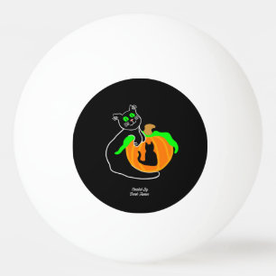 Black Cat Pumpkin Ping Pong Ball