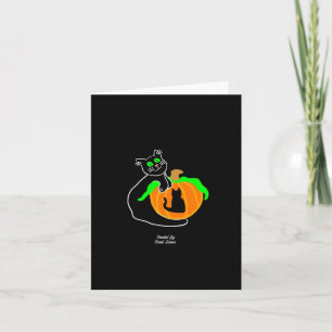 Black Cat Pumpkin Small Vertical Greeting Card