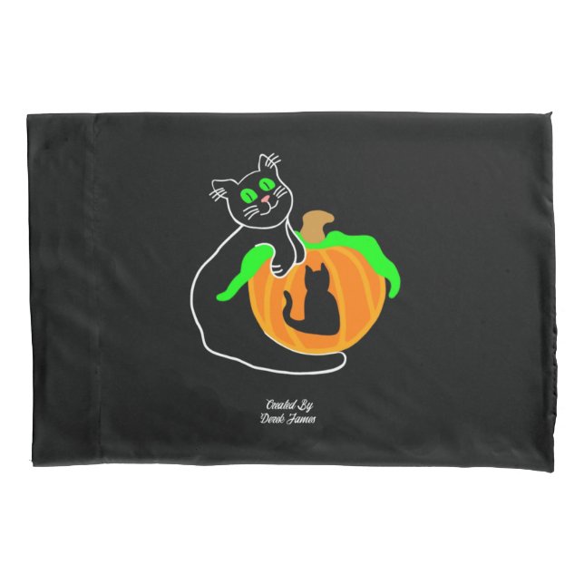 Black Cat Pumpkin Standard Pillowcase (Front)
