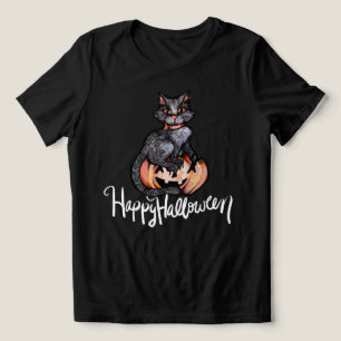 Black Cat Pumpkins Halloween Magic Tri-Blend Shirt