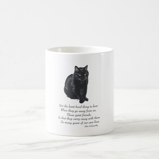Black Cat Rainbow Bridge Coffee Mug (Center)