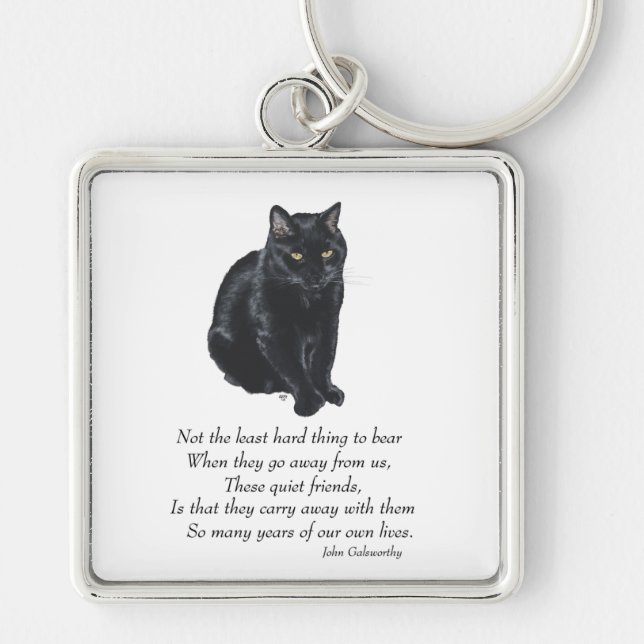 Black Cat Rainbow Bridge Key Ring (Front)