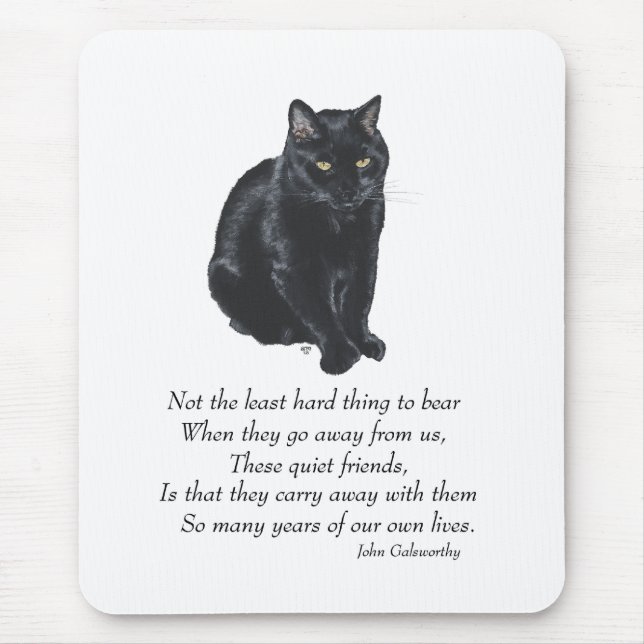 Black Cat Rainbow Bridge Mouse Mat (Front)