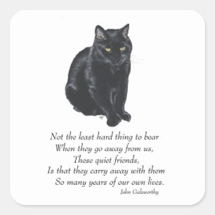 Black Cat Rainbow Bridge Square Sticker