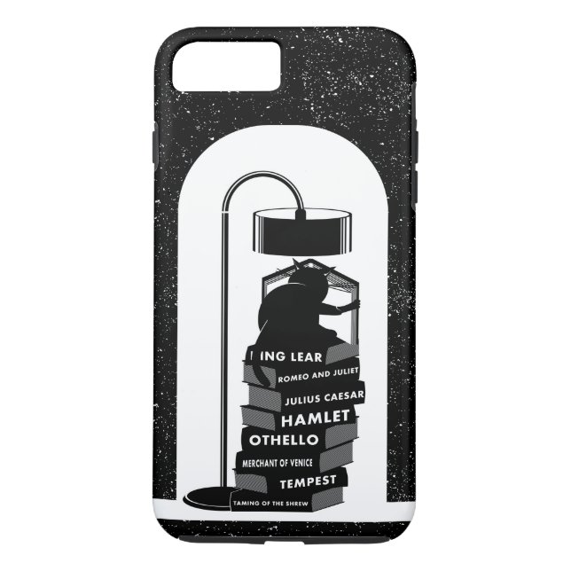 Black Cat Reading Shakespeare Plays Case-Mate iPhone Case (Back)