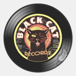 Black Cat Records Vinyl Sticker – Retro Jazz Label