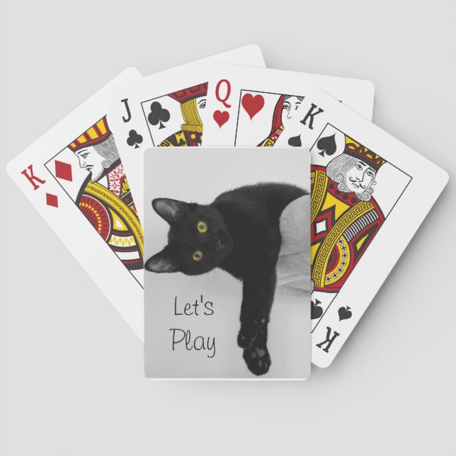 Black Cat relaxing on couch Playing Cards (Back)