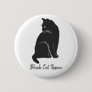 Black Cat Rescue 6 Cm Round Badge