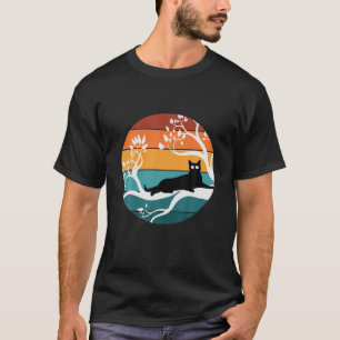 Black Cat Retro Design Vintage Cats Pets Male T-Shirt