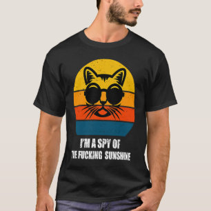 Black Cat Retro i'm a spy of the sunshine cat pun T-Shirt