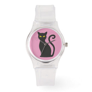 BLACK CAT RETRO LADIES PINK WRIST WATCH