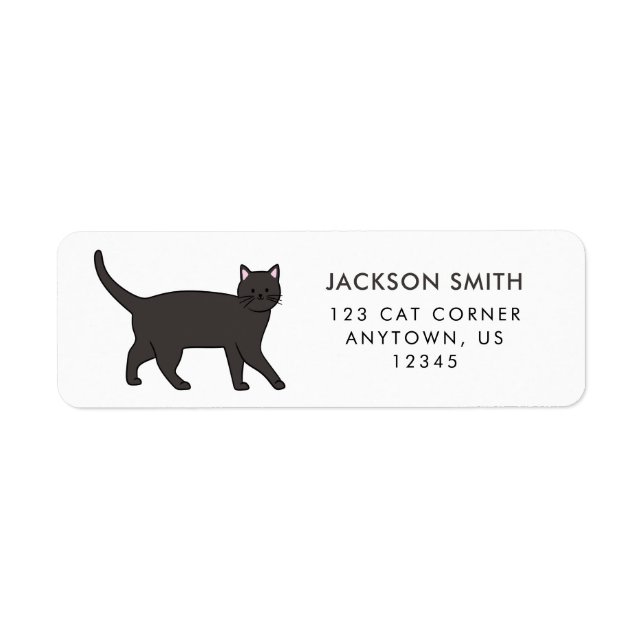 Black Cat Return Address Label (Front)