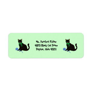 Black Cat Return Address Labels