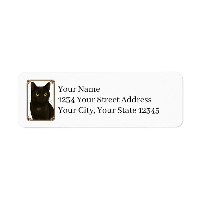 Black Cat Return Address Labels (Front)