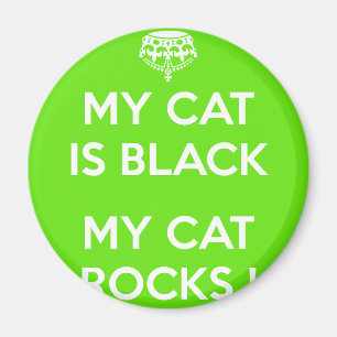 Black cat rocks magnet