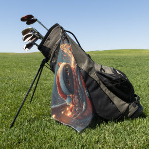 Black Cat Roller Coaster Christmas Golf Towel