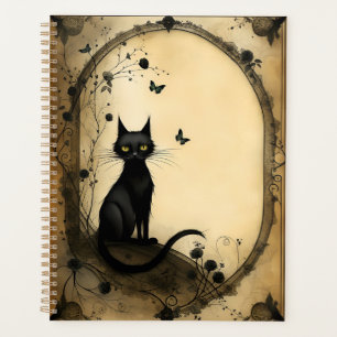 Black Cat, Roses and Butterflies Planner