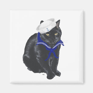 Black Cat Sailor Magnet
