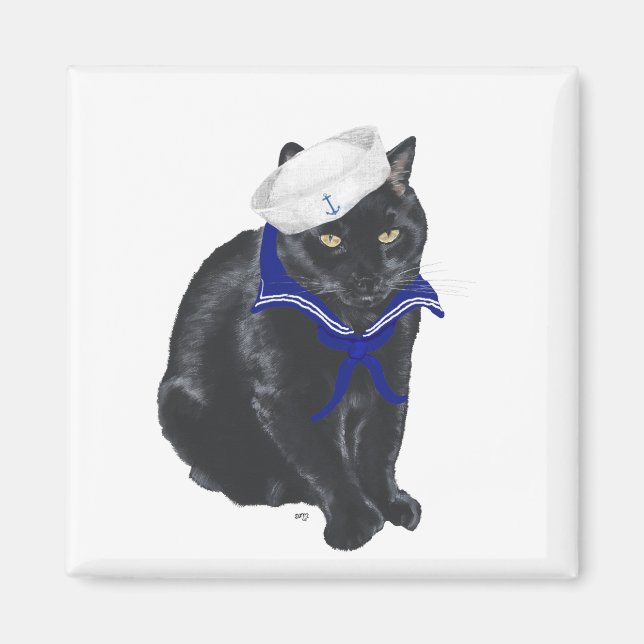 Black Cat Sailor Magnet (Front)
