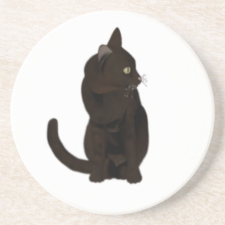 Black Cat Sandstone Coaster