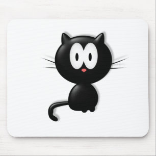 Black Cat Scardy Cat Halloween Gift Mouse Mat