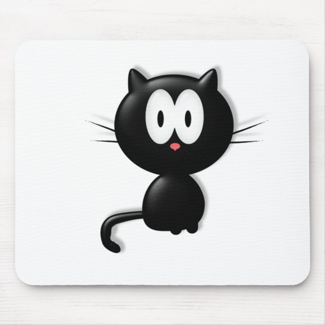 Black Cat Scardy Cat Halloween Gift Mouse Mat (Front)