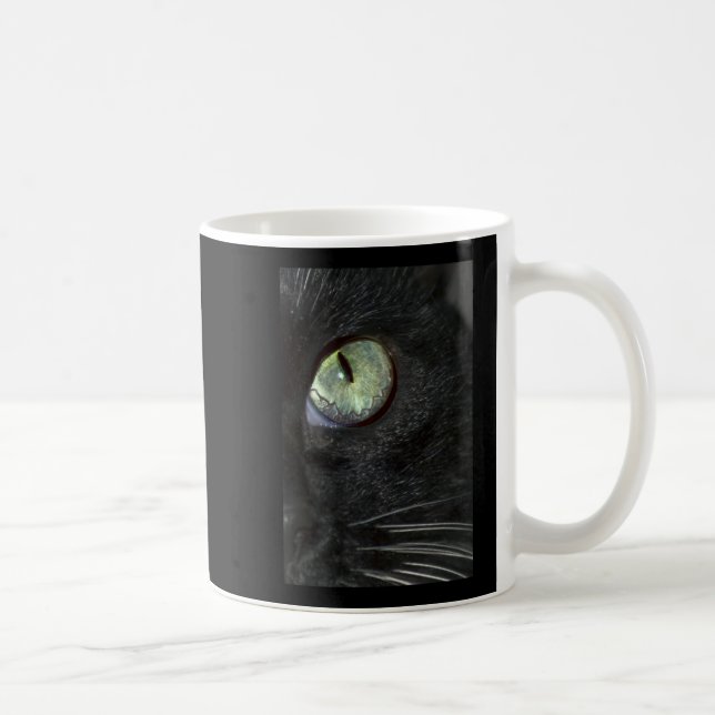 BLACK CAT SEEING COFFEE MUG (Right)