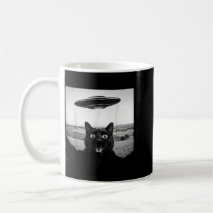 Black Cat Selfie Ufo Alien Funny Gifts For Men Coffee Mug