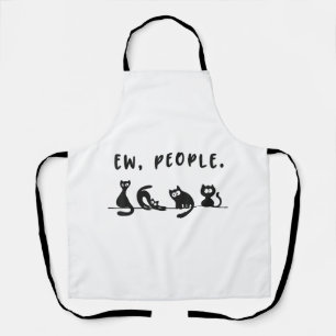 Black cat shirt funny womens ew people meowy cat l apron