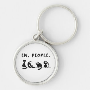 Black cat shirt funny womens ew people meowy cat l key ring
