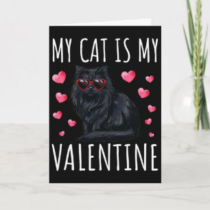 Black Cat Shirt Women Men My Cat Is My Valentine Card