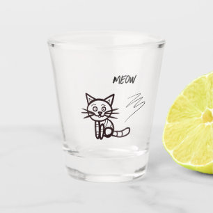 Black cat shot glass