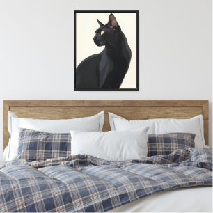 Black Cat Side Look Poster Canvas Print