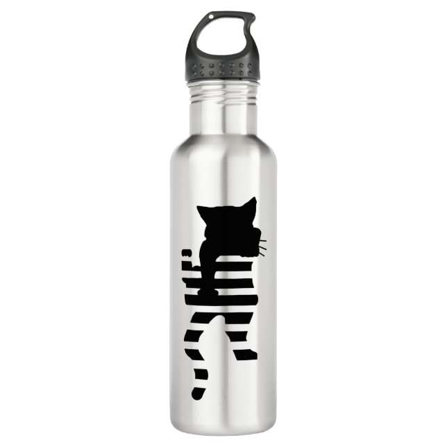 Black Cat Silhouette  710 Ml Water Bottle (Front)