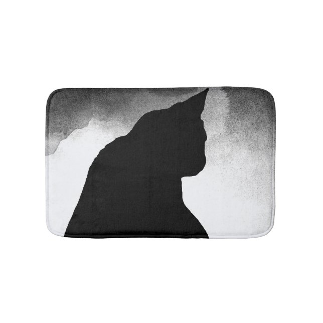 Black Cat Silhouette Bath Mat (Front)