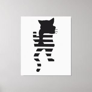 Black Cat Silhouette  Canvas Print