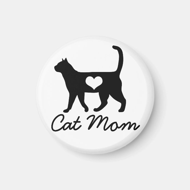 Black Cat Silhouette Cat Mum Magnet (Front)