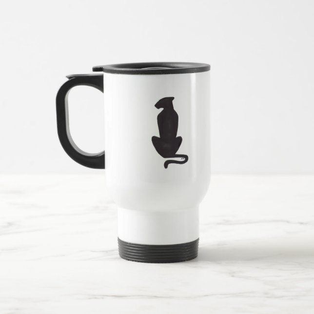 Black Cat Silhouette commuter mug (Left)