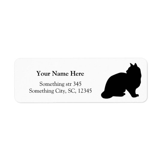 Black cat silhouette custom address labels