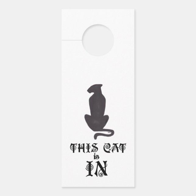Black Cat Silhouette door hanger (Front)