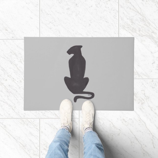 Black Cat Silhouette doormat (Indoor)