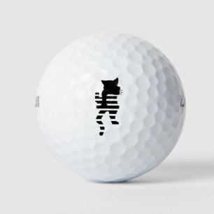 Black Cat Silhouette  Golf Balls