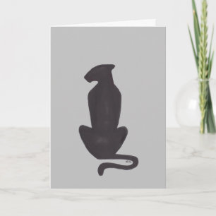 Black Cat Silhouette grey cool cats card