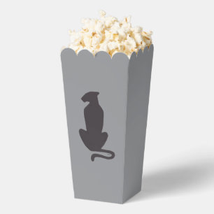 Black Cat Silhouette grey popcorn boxes