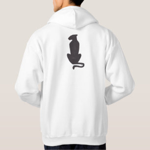 Black Cat Silhouette men white hooded sweatshirt