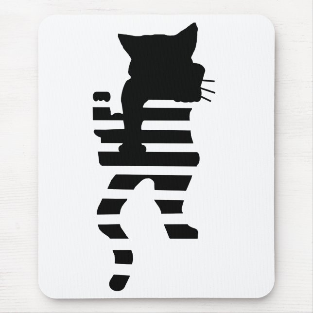 Black Cat Silhouette  Mouse Mat (Front)