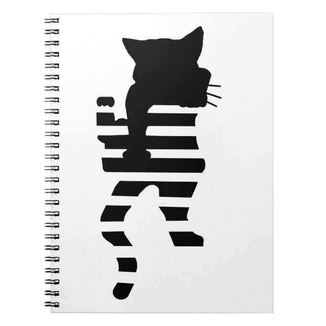 Black Cat Silhouette  Notebook (Front)